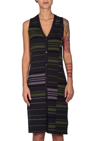Contrast Pattern Knitted Cardigan - cooder