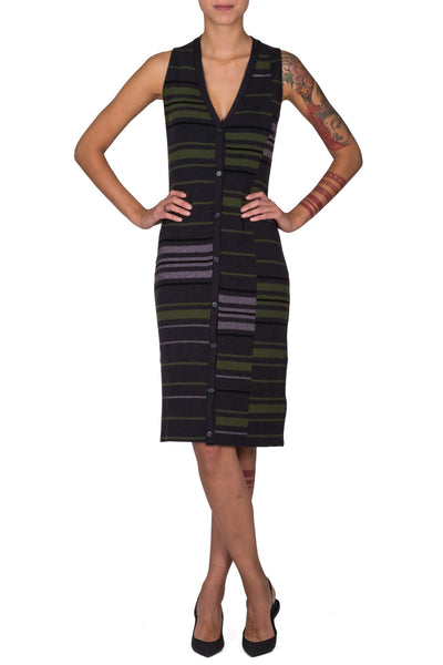 Contrast Pattern Knitted Cardigan - cooder