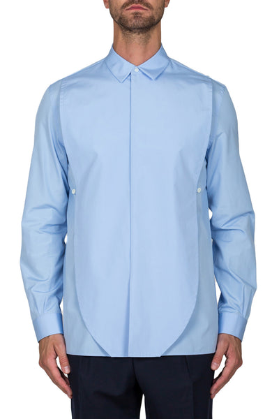 Cotton Poplin Shirt With Front Panel - cooder