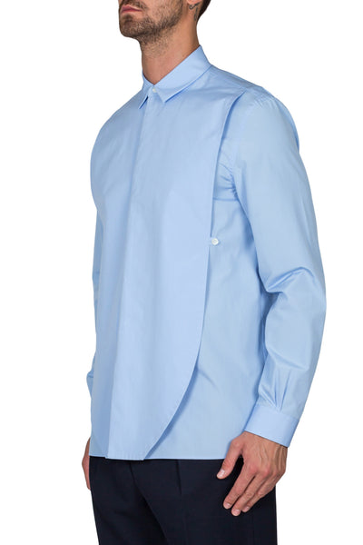 Cotton Poplin Shirt With Front Panel - cooder