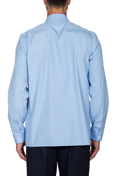 Cotton Poplin Shirt With Front Panel - cooder