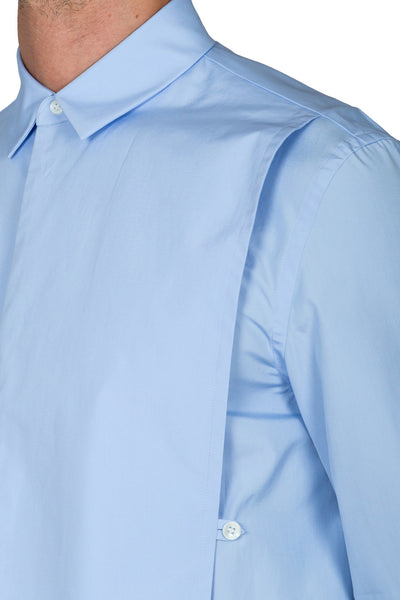 Cotton Poplin Shirt With Front Panel - cooder