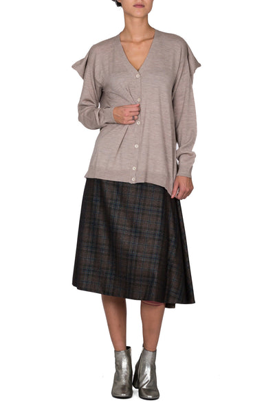 Draped Back Knit Cardigan - cooder