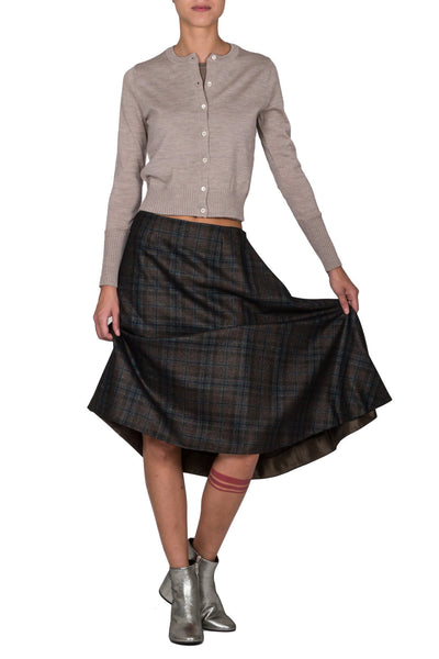 Asymmetric Tweed Skirt - cooder