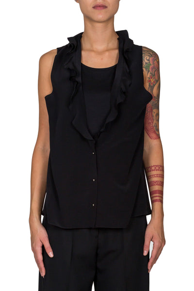 Cut Out Detail Ruffle Blouse - cooder