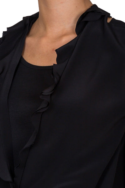 Cut Out Detail Ruffle Blouse - cooder
