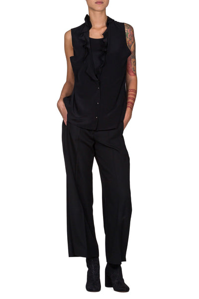 Cut Out Detail Ruffle Blouse - cooder