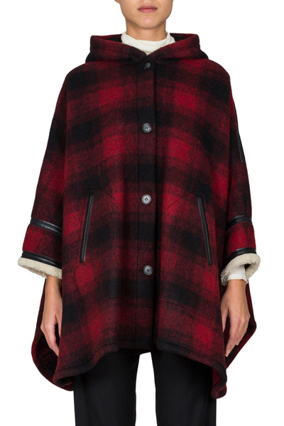 Hooded Check Oversize Coat - cooder